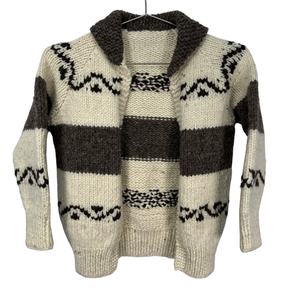Kid's Cowichan Style‎ Thick Knit Wool Cardigan Sweater